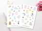 Preview: Niedliche Tiere Sticker Set